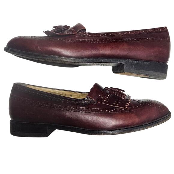 Rockport VTG Full Brogue Wing Tassel Loafers with Fringe Men's Size 11 - Picture 3 of 9